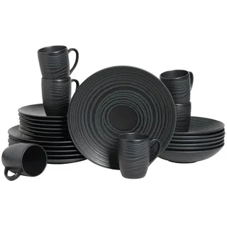 CreaTable Kombiservice Lava Stone Black 24-tlg. schwarz