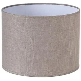 Zarivy Zylindrischer Lampenschirm E27 aus grauem Leinen, Maße: 25 x 25 x 20 cm, ideal für Tischlampen und Innendekoration.