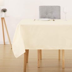 Deconovo Tischdecke Tischwäsche Lotuseffekt Tischtücher 132x178 cm Creme