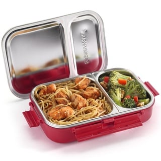 Signoraware Edelstahl Bento-Box Erwachsene Lunchbox für Männer, Frauen, Kinder, Bento-Lunchbox, auslaufsicher, zwischen 2 Fächern, Mahlzeiten-Vorbereitungsbehälter, Lunchbehälter für Erwachsene und