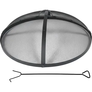 Relaxdays Funkenschutz für Feuerschale Ø 70 cm Schwarz