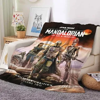 Mandalorian Yoda Flannel Fleece Blanket Grogu Kuiil Karga Decke Sommer Sofa Quilt - Mandalorian 04 - 150x200cm