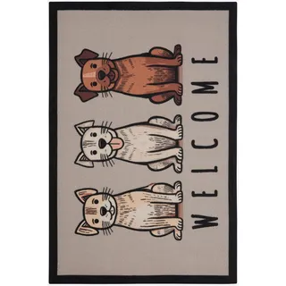 Fußmatte Gr. 1, hunde, B:40cm H:1mm L:60cm, Kunstfaser, Polyamid, Teppiche, Fußmatte