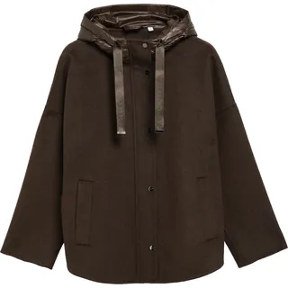 Comma, Cape-Jacke aus Doubleface mit Nylon-Kapuze Braun S