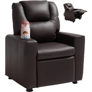 Vevor Relaxsessel Kunstleder 101 x 121 x 41 cm Braun mit verstellbarer Rückenlehne