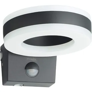 Oktaplex lighting LED Außenlampe mit Bewegungsmelder Porto 15W | Außenleuchte IP65 anthrazit | Außenbeleuchtung Haus Außen Wand Wandleuchte 3000K Warmweiß