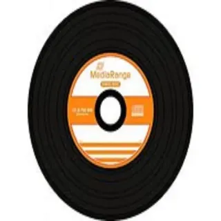 MediaRange Vinyl CD-R 700MB|80min 52-fache Schreibgeschwindigkeit, Schwarze Schreibseite, 50er Cakebox