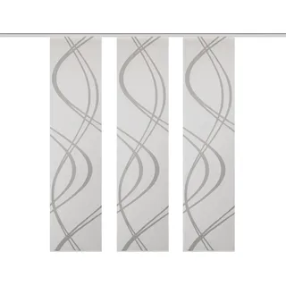 Schiebegardine HOME WOHNIDEEN "TIBERIO 3er SET" Gr. 1, grau, B:60cm H:245cm, Polyester, Gardinen, Schiebegardine, Schiebegardine 3er SET TIBERIO