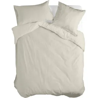 Basic Bettbezug Beige ton 155 x 220 cm 100% Baumwolle Hergestellt in Europa - Beige