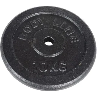Bodyline 10 kg Gusseisen Gewichtscheibe für Langhantel schwarz