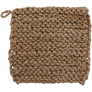 Bloomingville AH2137 Square Natural Jute Crocheted Pot Holder Topflappen, Natur