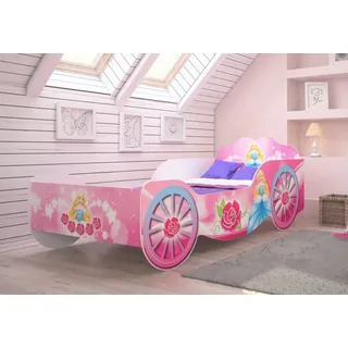 Kids Collective Kinderbett Kutsche 70 x 140 cm MDF rosa