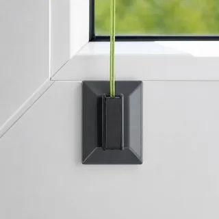 Aerolux Klebeplatten mit Klemmschuh/Spannschuh für Plissees, universal, anthrazit, 1x 4 Stück inkl. Reinigungstuch, Montage von Plissees ohne Bohren am Fensterrahmen