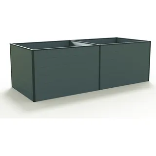 GFP Aluminium Hochbeet KINGSIZE DANIELA - 235 x 77 x 77 cm - Anthrazit, Stecksystem, langlebig - Grau