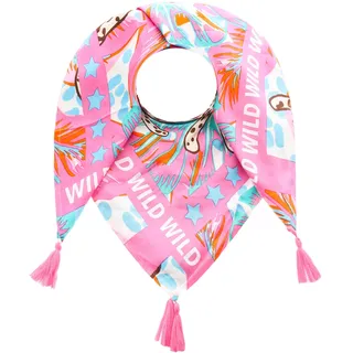 Zwillingsherz Modetuch »Viereck "Wild Dschungel"« mit Leoparden und Tasseln, bunt