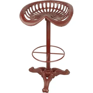 Casa Padrino Luxus Barhocker - Gusseisen - Höhe 78,7 cm - Industrial Design - Rot