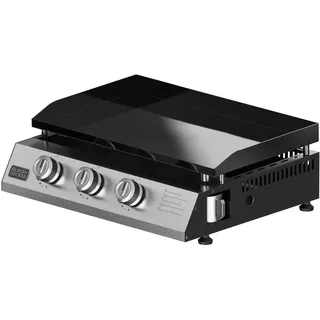 Black+Decker Gasgrill, BXOP7350E, 3 Brenner, 2,45 kW, Grillfläche aus Stahl, Kochfläche 580 x 360 cm, einfache Reinigung, 10 Personen, Stromversorgung mit Butan/Propan-Gas, verstellbare Füße