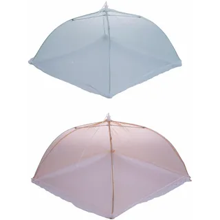 Villa d'Este Home Tivoli Set mit 2 quadratischen Speisenabdeckungen 38 x 38 cm aus Polyester und Karbonstahl, verschließbar, 4 Töne