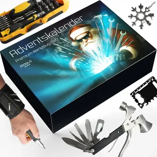 Werkzeug Adventskalender 2025 – Adventskalender Männer mit 24 Tools & Zubehör – Männer Adventskalender Werkzeug für Heimwerker, Bastler & Handwerker – mit Hammer, Magnetband & Tool-Set