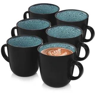 Sänger Kaffeebecher SET Vigo - 6 teilig aus Steingut , 6-teilig , Vintage , 0.4 L , Rund , kratzfest , Geschirr, Tassen, Kaffeebecher