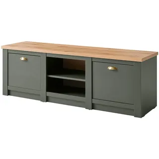 furn.design Norwich TV-Lowboard 152 x 51 cm Grün/Eiche Wotan Holz