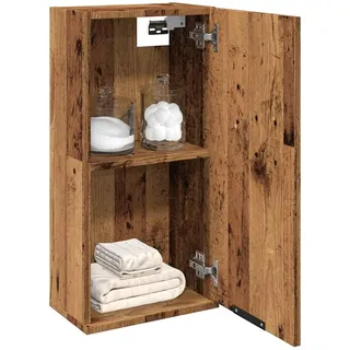 Gecheer Wand-Badschrank Altholz-Optik 32x20x67 cm, Badezimmerschrank Aufbewahrungsregal für Badezimmer Flur Eingangsbereich Küche856937