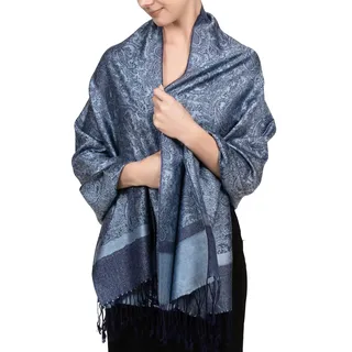 Achillea Damen Achi-tt-001 Pashmina-Schal, stahlblau, 72" L x 28" W