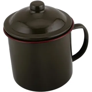 INOOMP Emaille Becher Mit Deckel 700 Ml Vintage Camping Tasse Wasserbecher Teetasse Für Outdoor Wandern Und Zuhause