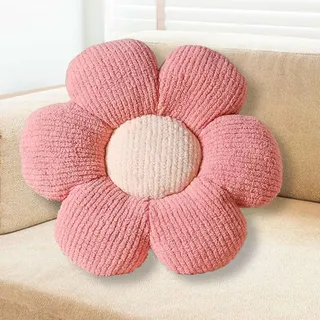 Gohytal Blumenkissen, Rosa Blumengestalt Zierkissen,Blumen Plüsch Kissen 40cm, Schmusekissen Flausch Dekokissen,Weiche Kissen Deko für Kinder Mädchen für Sofa Bett Wohnzimmer Schlafzimmer Kinderzimmer