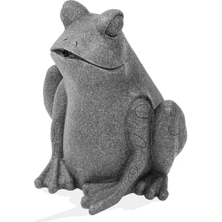 esotec Wasserspeier-Figur sitzender FROSCH Einzelfigur Polyresin 100748 - Grau