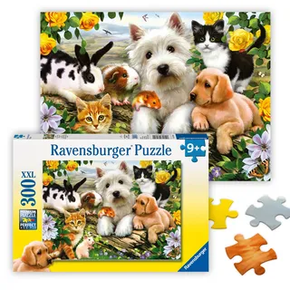Ravensburger Kinderpuzzle - 13160 Fröhliche Tierfreundschaft - 300 XXL Teile Puzzle für Kinder ab 9 Jahre
