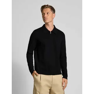 Hugo Herren Cardigan schwarz unifarben, schwarz, Herbst/Winter 2025/2026