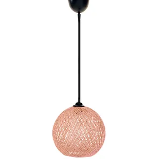 Opviq Handgefertigter Jute-Kronleuchter, Rosa & Braun, 22 cm Kappenlänge, 24 cm Durchmesser, verstellbares Kabel, E27, max. 40 W | Modernes skandinavisches Design, einzigartige Wohndekoration
