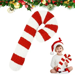 LEEWENYAN Weihnachts-Zuckerstangen-Kissen, Christmas Candy Cane Kissen, 35 cm Cute Christmas Pillow Zuckerstange for Sofa, Bedroom, Living Room, Office, Winter Holiday Home Party Decor