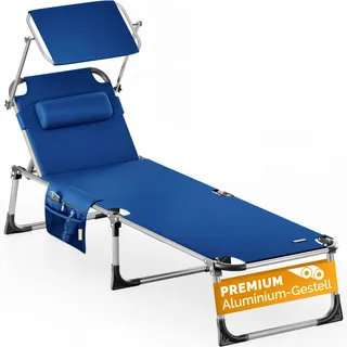 CASARIA Sonnenliege 180 x 60 x 30 cm Blau
