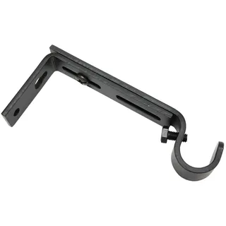 GARDINIA Vorhangstange Träger 1-läufig Ø 16 mm 10 - 14 cm Schwarz