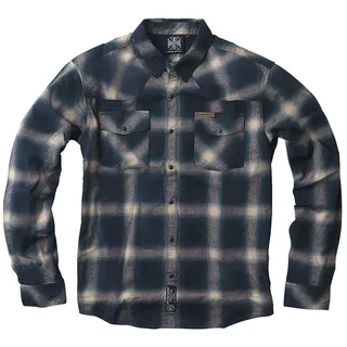West Coast Choppers Outlaw Flannel Langarmhemd - Blue / Beige - 3XL
