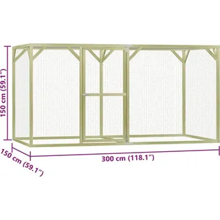 vidaXL Hühnerkäfig 3x1,5x1,5 m Stahl