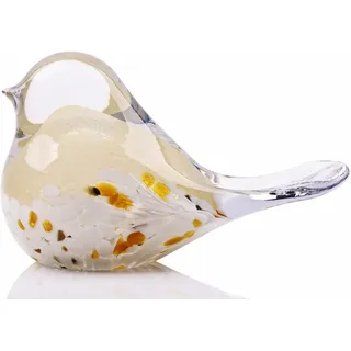 WUBIANJIE Mundgeblasene Glas-Vogelstatue, Sammlerstück, Tierkunst, Briefbeschwerer, Wohnzimmer, Schlafzimmer, Bücherregal, Couchtisch, kleine Ornamente, Regal, Heimdekoration (gelb)
