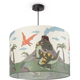 Paco Home Pendelleuchte »Diamond 636«, 1 flammig, Leuchtmittel E27   ohne Leuchtmittel, Kinderlampe Deckenlampe LED Kinderzimmer Lampe Dinosaurier, E27, schwarz