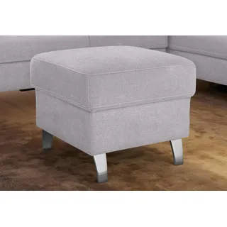 sit&more Hocker Arngast Luxus-Microfaser 58 x 48 x 58 cm Silber