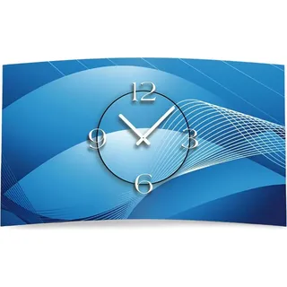 Digital Designer Art Designer Wanduhr abstrakt modernes Wanduhren Design leise kein ticken DIXTIME 3DS-0402 - Hellblau