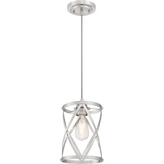 Einflammige Pendelleuchte Isadora Nickel gebürstet - Silber