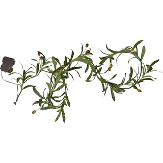 LED Outdoor Girlande Olivec 20 LEDs Olivenzweig mit Timer 180cm - Braun, Grün