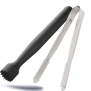 Berossi Fermentierzubehör Set | ergonomischer Pressstößel mit rutschfestem Griff & Edelstahlzange | hygienisch, langlebig, BPA-frei | ideal für Kimchi, Sauerkraut & Gemüse | Küchenzubehör ohne Holz