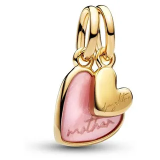 Pandora Mutter Tochter Charm-Anhänger Goldfarben/Pink 763766C01