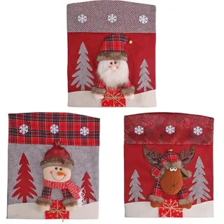 3 Stück Weihnachten Stuhlhussen Weihnachtsdekoration, Esszimmerstuhl Stuhlbezug, Weihnachten Stuhlrückenbezüge, Weihnachtsstuhlhussen Weihnachtsstuhl Rückenabdeckung Für Esstisch Stühle Dekoration