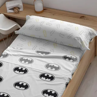 Belum Harry Potter Bettwäsche-Set, mit Kissen und Spannbettlaken, Bedruckt, 100% Baumwolle, Modell Batman Basic, für 90 cm breites Bett