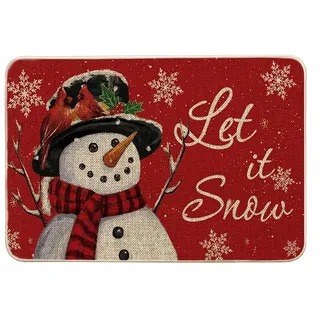 Artoid Mode Schneemann Schneeflocken Weihnachten Fußmatte, Winter Waschbar rutschfest Schmutzfangmatte Eingangsbereich Für Innen Außen Dekor 40x60 cm