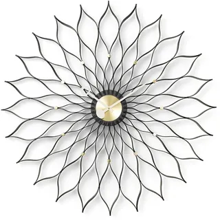 Vitra Wanduhr Sunflower Clock schwarz, Designer George Nelson, 7 cm